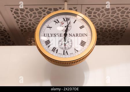 Ulysse Nardin Uhr im Inneren. Ulysses Nardin ist seit 1846 Hersteller von Schweizer Luxusuhren. Editorial, Nobody-Mum Stockfoto