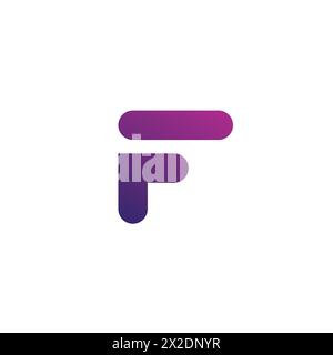 F-Logo-Symbol mit violetter Farbe. F-Symbolvektor Stock Vektor