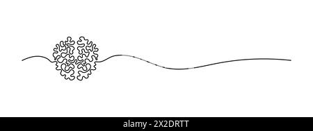 Kreativität des menschlichen Gehirns vs logisches Chaos Konzept der kontinuierlichen Linienzeichnung organisiert. Eine Linie Vektor-Illustration Stock Vektor