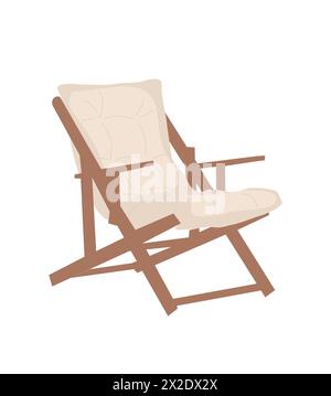 Außenbereich, weicher Gartenstuhl, Ikone des Innendesigns. Stock Vektor