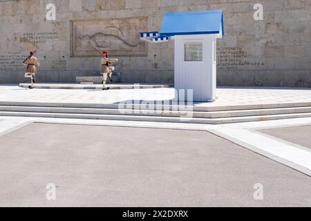 Die Wachablösung am Grab des unbekannten Soldaten, Athen, Griechenland, Europa Stockfoto