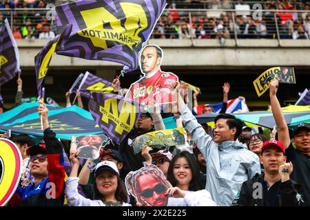 Shanghai, China. April 2024. Fans, F1 Grand Prix von China auf dem Shanghai International Circuit am 21. April 2024 in Shanghai, China. (Foto von HOCH ZWEI) Credit: dpa/Alamy Live News Stockfoto