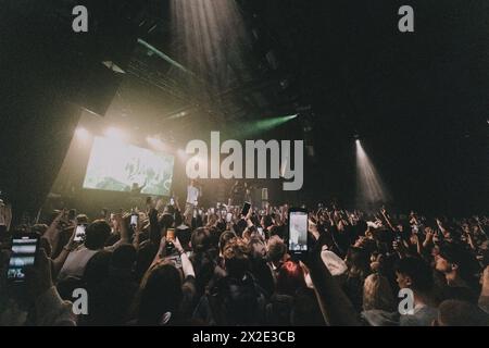 Kopenhagen, Dänemark. April 2024. Der amerikanische Rapper Lil Tracy spielt ein Live-Konzert im Pumpehuset in Kopenhagen. (Foto: Gonzales Photo/Alamy Live News Stockfoto