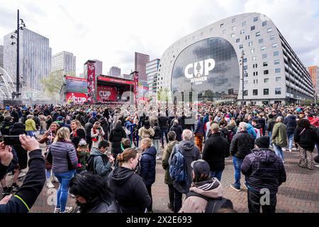 Rotterdam, Niederlande. April 2024. Rotterdam - Überblick während der offiziellen KNVB Cup Gewinner/KNVB Bekerwinnaars Feier am 22. April 2024 in Rotterdam, Niederlande. Credit: Box to Box Pictures/Alamy Live News Stockfoto