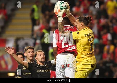 Braga, 04/20/2024 - Sporting Clube de Braga war heute Abend Gastgeber des FC Vicela im Braga Municipal Stadion in einem Spiel, das für die 30. Runde der I League 2023 zählt. Ruberto (Ivan Del Val/Global Imagens) Stockfoto