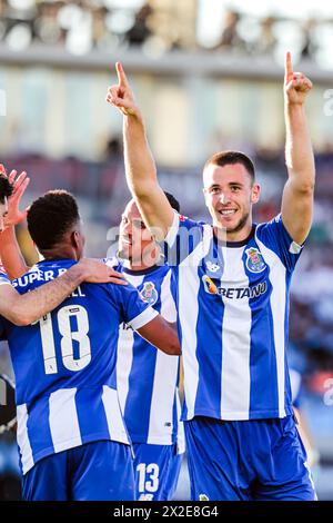 Rio Maior, 21/2024 - heute war das Casa Pia Team Gastgeber des FC Porto am 30. Spieltag der Portugal Betclic League im Rio Maior Municipal Stadium. Nico (Mário Vasa / Global Imagens) Stockfoto