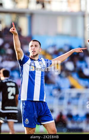 Rio Maior, 21/2024 - heute war das Casa Pia Team Gastgeber des FC Porto am 30. Spieltag der Portugal Betclic League im Rio Maior Municipal Stadium. Nico (Mário Vasa / Global Imagens) Stockfoto