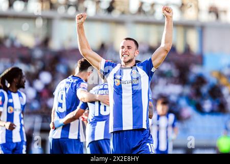 Rio Maior, 21/2024 - heute war das Casa Pia Team Gastgeber des FC Porto am 30. Spieltag der Portugal Betclic League im Rio Maior Municipal Stadium. Nico (Mário Vasa / Global Imagens) Stockfoto