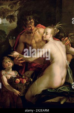 Hans von Aachen: Bacchus, Ceres und Amor Stockfoto