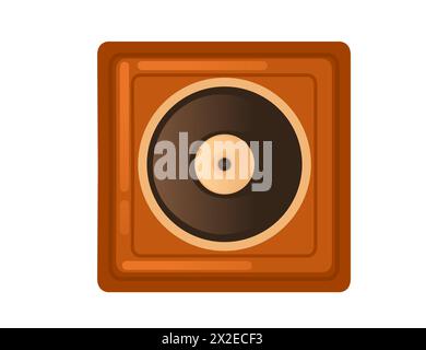 Vintage-Plattenspieler mit Retro-Vinylscheibe Vektor-Illustration isoliert auf weißem Hintergrund Stock Vektor
