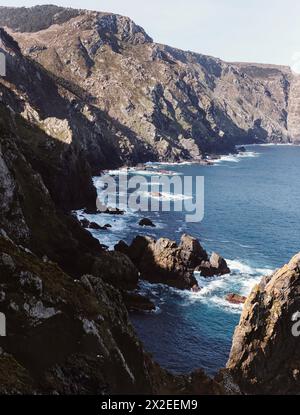 Blick auf das Kap Ortegal vom Leuchtturm in Galicien, Spanien Stockfoto