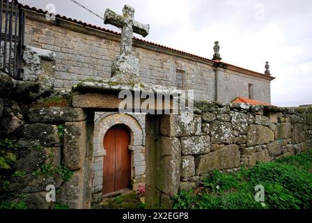 Kirche San Martiño de Pazoo, Ourense, Spanien Stockfoto