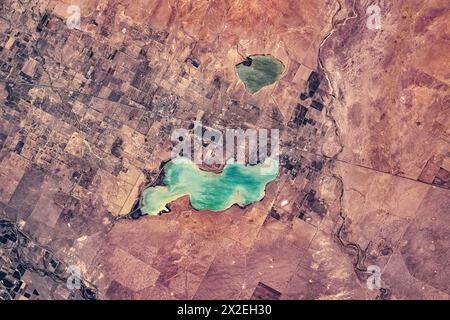 Lake and Land ist im Bundesstaat Colorado, USA. Digitale Bildverbesserung durch die NASA Stockfoto