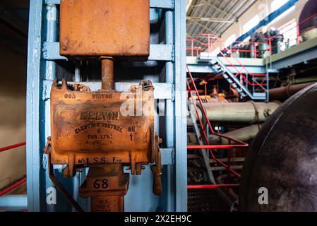 White Bay Power Station, Sydney, Australien 20. April 2024: Die White Bay Power Station wurde zwischen 1912 und 1917 gebaut und diente der Stromversorgung der Straßenbahnflotte und des späteren Eisenbahnnetzes von Sydney. Es wurde 1984 stillgelegt und blieb bis zu seiner kürzlichen Renovierung und Revitalisierung als Kunst- und Ausstellungsraum ruhend. Stockfoto