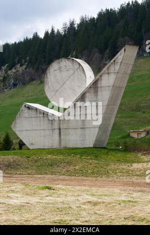 Denkmal zur Hommage an den französischen Widerstand - Monument national à la Résistance des Glières, Plateau des Glières, Haute-Savoie, AURA Region, Frankreich Stockfoto