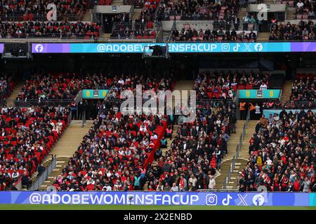 Adobe Women's FA Cup Branding – Coventry City gegen Manchester United, das Halbfinale des Emirates FA Cup, Wembley Stadium, London, Großbritannien – 21. April 2024 Stockfoto