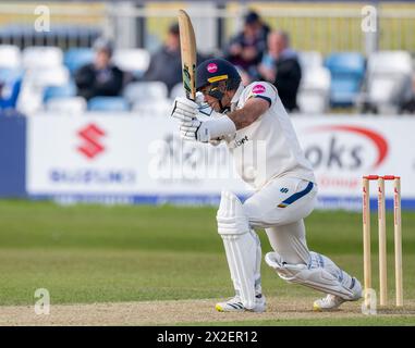 Derbyshires Wayne Madsen spielte in einem Spiel der Vitality County Championship gegen Leicestershire Stockfoto