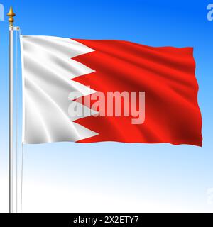 Bahrain, neue offizielle nationale Flagge, asiatisches Land, Vektor-Illustration Stock Vektor