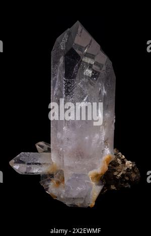 Quarzkristalle Mineralprobe Nahaufnahme Stockfoto