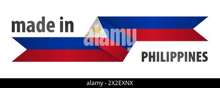 Made in Philippines Grafik und Label. Element der Wirkung für die Verwendung, die Sie daraus machen möchten. Stock Vektor