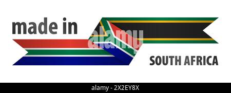 Hergestellt in Südafrika Grafik und Label. Element der Wirkung für die Verwendung, die Sie daraus machen möchten. Stock Vektor