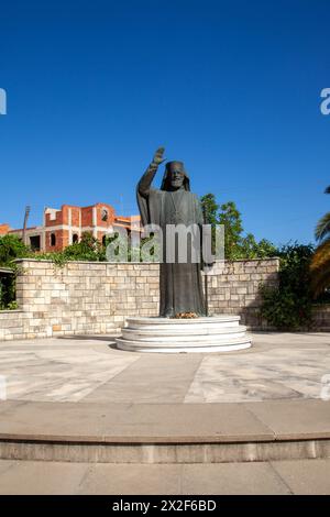 Denkmal Statue des Erzbischofs Makarios III., des ersten Präsidenten Zyperns Stockfoto