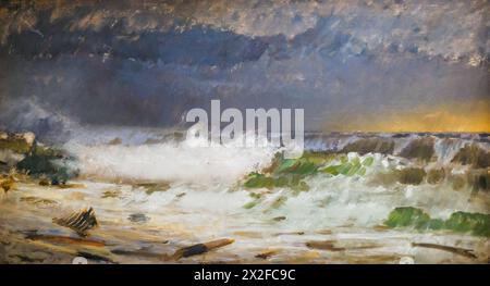 Stürmisches Meer von Giuseppe Gaetano de Nittis (1846-1884), um 1874, Öl auf Leinwand Stockfoto