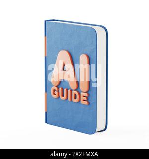 AI-Guide-Symbol auf weißem Hintergrund. 3D-Rendering Stockfoto