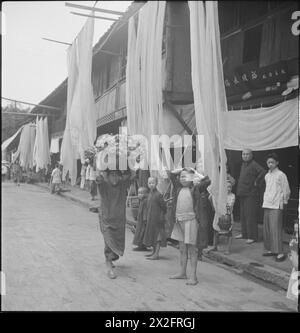 Schwarz-weiß-negativ von Cecil Beaton von seiner Reise durch Indien, Birma und China 1943-1944, die Architektur, Menschen und kulturelle Szenen zeigt. Stockfoto