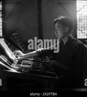 Schwarzweiß-Negativfoto von Cecil Beaton von seiner Reise durch Indien, Birma und China 1943-1944, die Landschaften, Menschen, Menschen, und kulturelle Szenen. Stockfoto