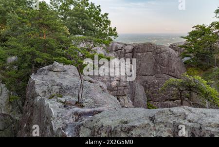 Blick auf den Weiss Lake vom Cheyene Rock Village Park in der Nähe von Leesburg, Alabama Stockfoto