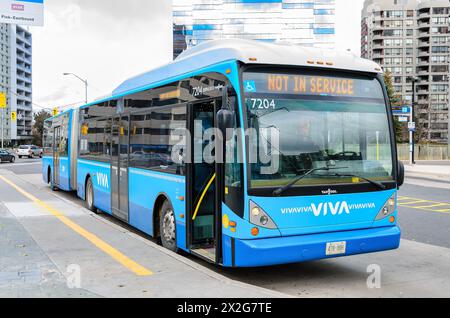 Viva Bus, York Region Transit, Ontario, Kanada Stockfoto