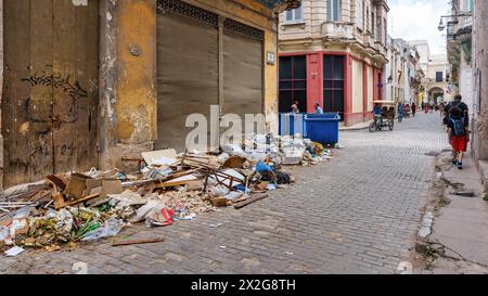 Mülldeponie in Old Havanna, Kuba Stockfoto