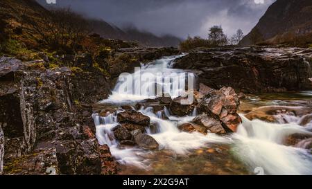 Clachaig Falls in Glencoe, Schottland Stockfoto