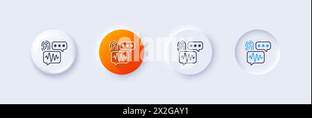 Symbol für biometrische Sicherheitslinie. Fingerabdruck-Scan-Schild. Zeilensymbole. Vektor Stock Vektor