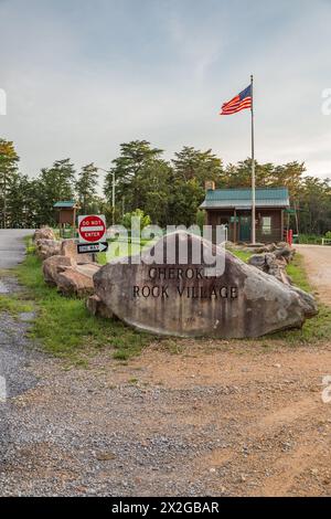 Blick auf den Weiss Lake vom Cheyene Rock Village Park in der Nähe von Leesburg, Alabama Stockfoto