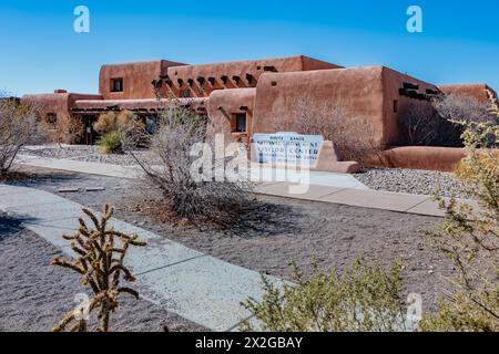 Eintritt zum White Sands National Monument Visitor Center in der Nähe von Alamogordo, New Mexico Stockfoto