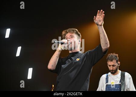 Nelson Mandela Forum, Florenz, Italien, 21. April 2024, die italienische Sängerin Alfa tritt während des Alfa - Non so Chi ha creato il mondo mA so che Era innamo auf Stockfoto