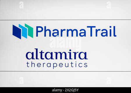 Basel, Schweiz - 20. April 2024: Pharma Trail und Altamira Therapeutics Companies Stockfoto