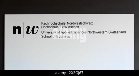 Basel, Schweiz - 20. April 2024: Fachhochschule Nordwestschweiz, Wirtschaftshochschule Stockfoto