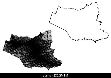 Regionale Gemeinde Niagara (Kanada, Ontario Province, Nordamerika) Kartenvektordarstellung, Scribble Sketch Northumberland Niagara Karte Stock Vektor