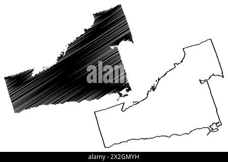 Northumberland County (Kanada, Ontario Province, Nordamerika) Karte Vektordarstellung, Scribble Sketch Northumberland Karte Stock Vektor