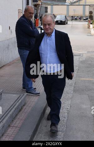 Camera ardente nella caserma Lungaro a Palermo per Vincenzo Agostino il padre dell'agente Antonino Agostino ucciso nel 1989 insieme alla moglie incinta ancora oggi non si sanno i mandanti di questo triplice omicidio di Stato nella foto Antonello Cracolici 22 april 2024 (Foto: Alberto Lo Bianco) Lungaro in Palermo für Vincenzo Agostino, den Vater des Agenten Antonino Agostino, der 1989 zusammen mit seiner schwangeren Frau getötet wurde, sind die Anstifter dieses dreifachen staatlichen Mordes noch heute unbekannt. Palermo auf dem Foto Antonello Cracolici 22. April 2024 Stockfoto