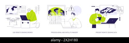 Abstrakte Vektordarstellungen zur Fernerkundung. Stock Vektor