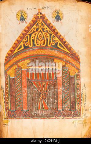 Beleuchtetes Evangelium - Amhara-Völker - Tholos - Ende des 14. Bis Anfang des 15. Jahrhunderts Stockfoto