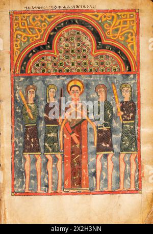 Beleuchtetes Evangelium – Amhara-Völker – die Verhaftung von Crist – Ende des 14. Bis Anfang des 15. Jahrhunderts Stockfoto