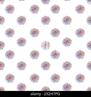 Nahtloses Blumenmuster mit Pfingstrosen-Blumen in Aquarellfarben. Sanftes Design für Stoff, Geschenkpapier oder Tapeten. Handgezeichnete rosa Gartenrosen botanisch Stockfoto