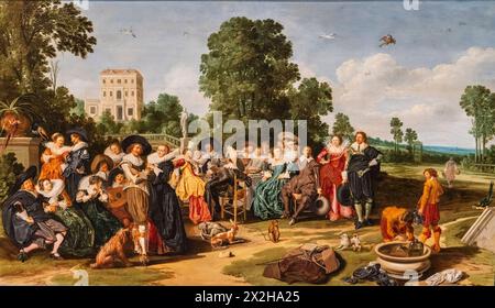 The Fete Champetre, Dirck Hals, Öl auf Platte, 1627, Amsterdam, Niederlande Stockfoto