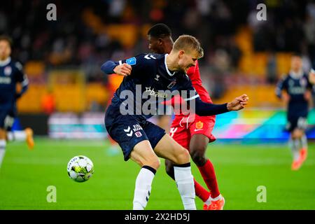 Farum, Dänemark. April 2024. Superliga-Spiel zwischen FC Nordsjaelland und AGF rechts zum Dream Park in Farum am 22. April 2024. (Foto: Ida Marie Odgaard/Scanpix 2024) Credit: Ritzau/Alamy Live News Stockfoto