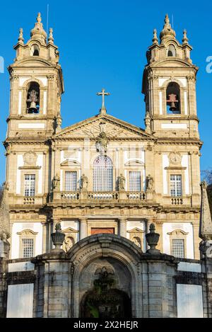 Fassade des Heiligtums von Bom Jesus do Monte, Braga, Portugal Stockfoto